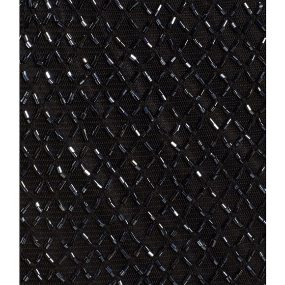 SOLD Mac Duggal black bead gunmetal dress gown 2 - Picture 4 of 6